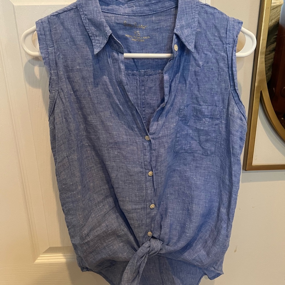 Women's Blue Sleeveless Top